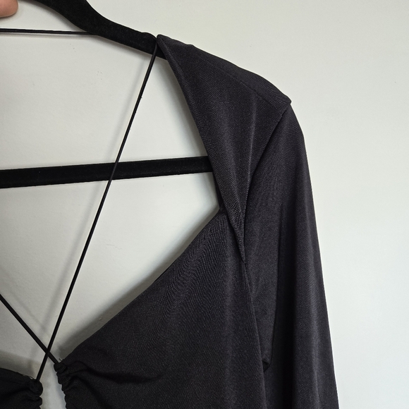 Jason Wu Black Maxi Dress Women's L Cocktail Dark-Feminine Semi-Formal Evening - Picture 7 of 13